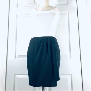 Mark Eisen Wool Wrap Black Skirt Size 8